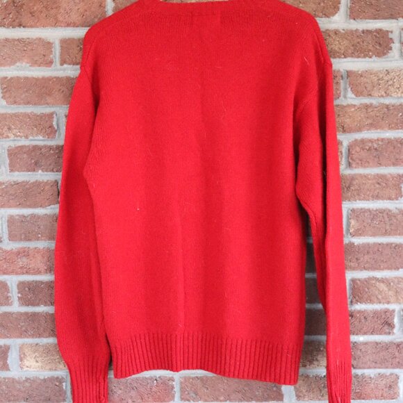 Pendleton Red Wool Sweater *100% Shetland Pure Virgin Wool * Mens Medium Vintage - Picture 15 of 16